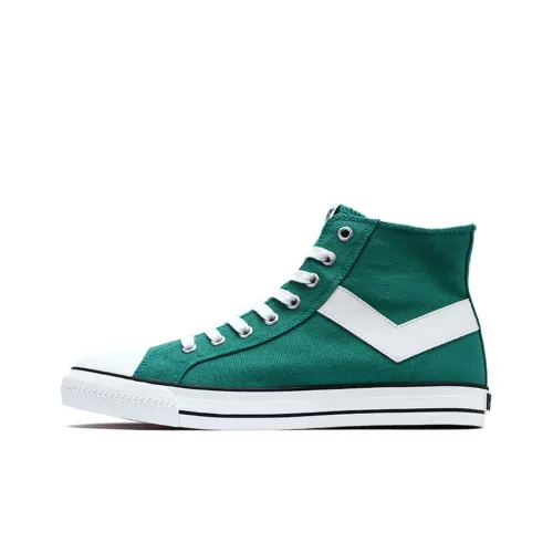 Pony Canvas Shoes Men High-Top Green