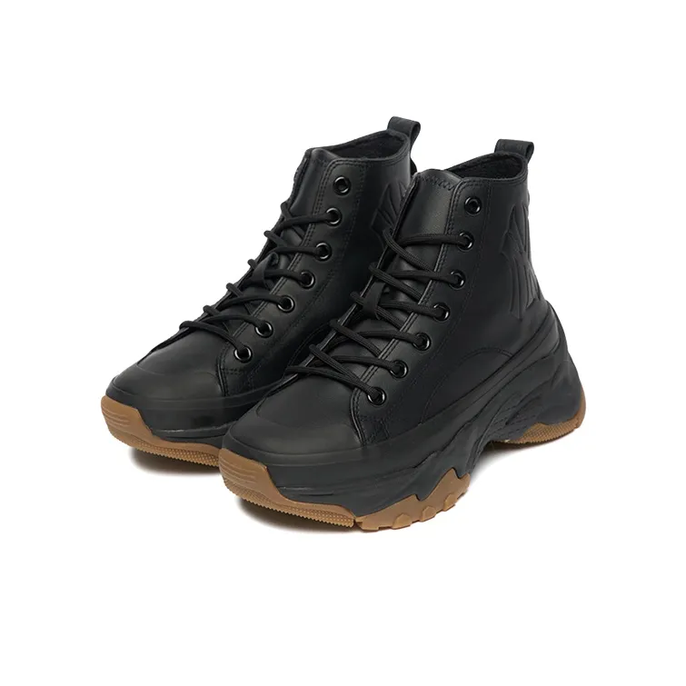MLB Chunky High Cushioned Slip Resistant Height Increasing High Top Chunky Sneakers Unisex Black-2