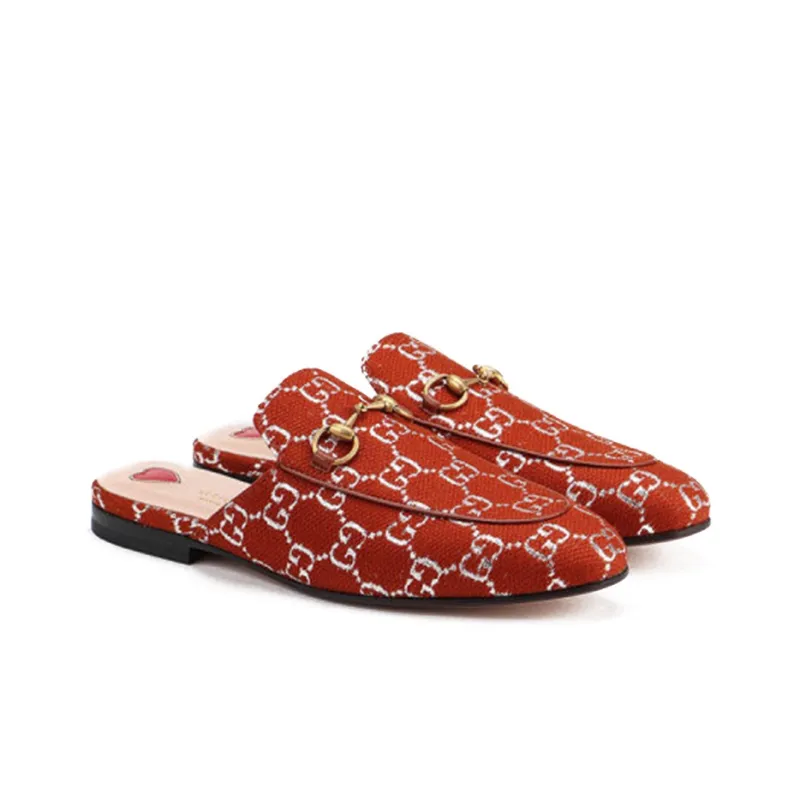 GUCCI Princetown Wrap-toe Slippers Women's Rusty Red-2