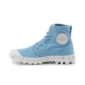 Palladium Pampa Hi Organic Wear resistant Non slip And Breathable High Top Canvas Shoes Women's Blue
