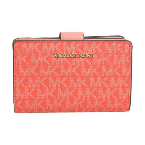 MICHAEL KORS PVC Coated Canvas Wallet Women's Coral Pink