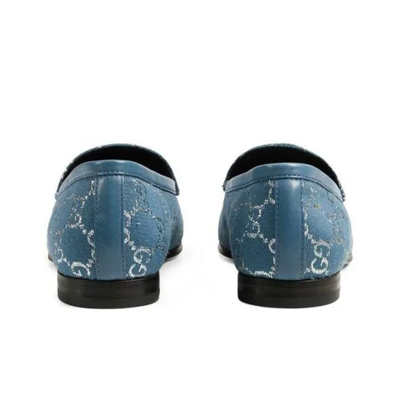GUCCI Jordaan Loafers Women's Blue-3