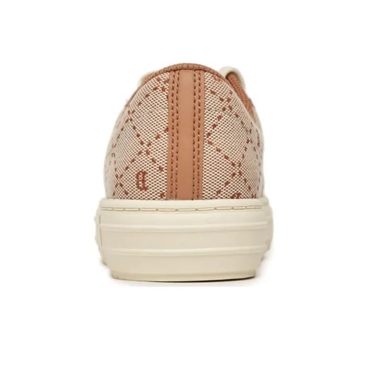 MLB Playball Anti Slip Wear Resistant Low Top Canvas Shoes Unisex Brown Beige-4