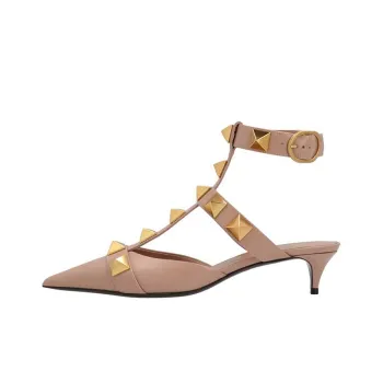 Valentino Roman Stud Casual Single Shoes Women's Light Brown