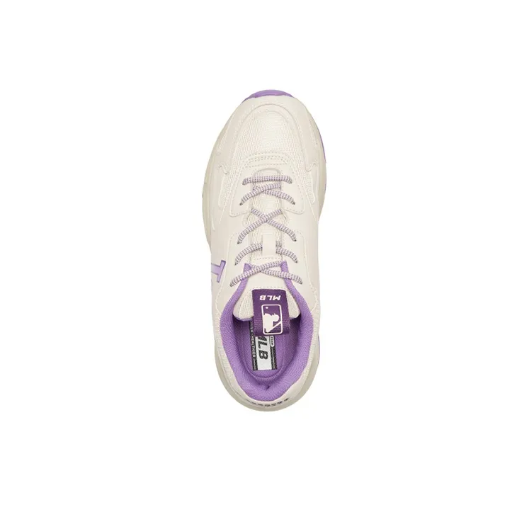 MLB Big Ball Chunky Lite Cushioning Anti Slip And Wear Resistant Low Top Chunky Sneakers Unisex White Purple-2