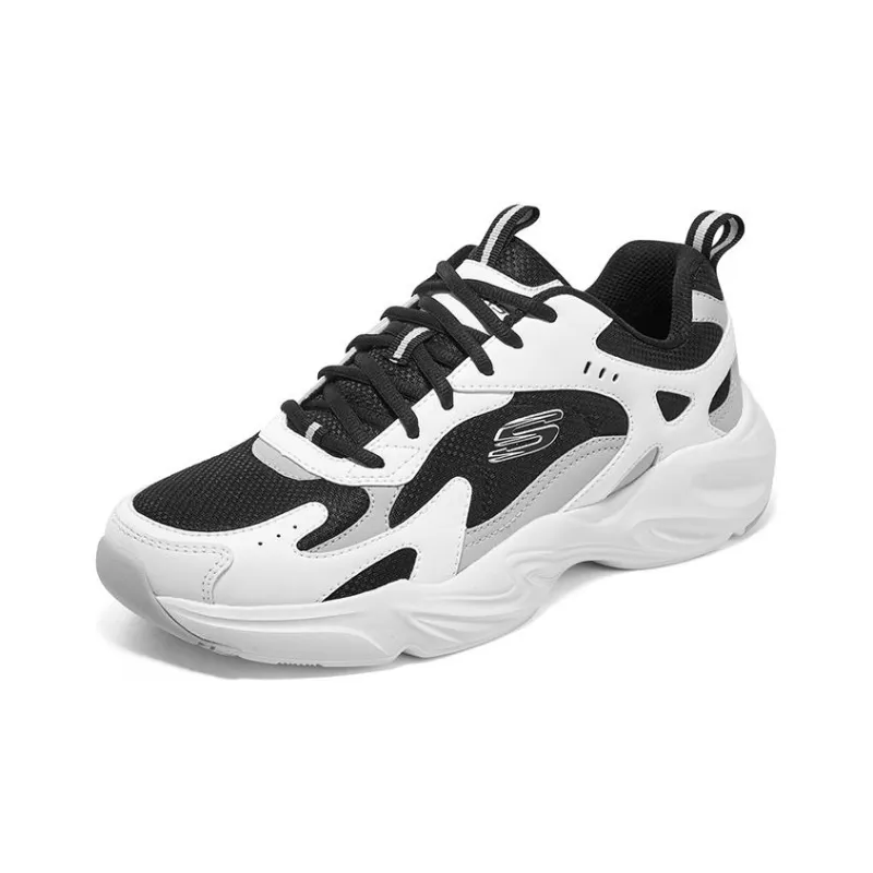 Skechers D'LITES Durable Breathable Low Top Chunky Sneakers Men's Black White-2