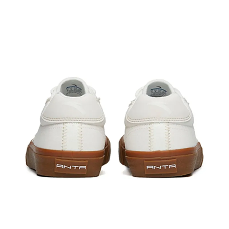 Anta Life Collection Anti Slip Wear Resistant Low Top Canvas Shoes Men's White Brown-3