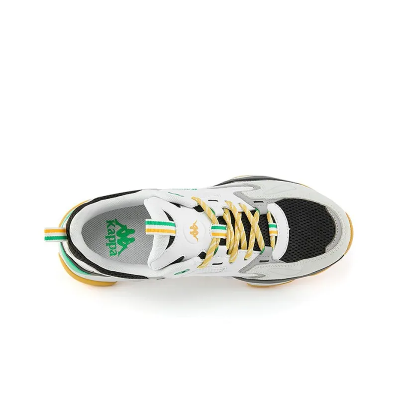 Kappa Cushioning Anti Slip And Wear Resistant Low Top Chunky Sneakers Unisex White Yellow-2