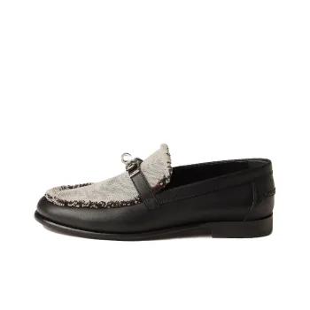 HERMES Destin Loafers Women's Gray Black