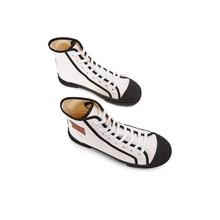 LOEWE Slip Resistant, Abrasion Resistant, Lightweight High Top Canvas Shoes Men's Cotton White-4