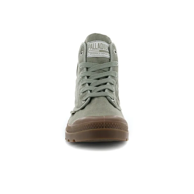 Palladium Pampa Hi Anti-Slip Wear-Resistant High-Top Canvas Shoes Unisex Green Brown-3