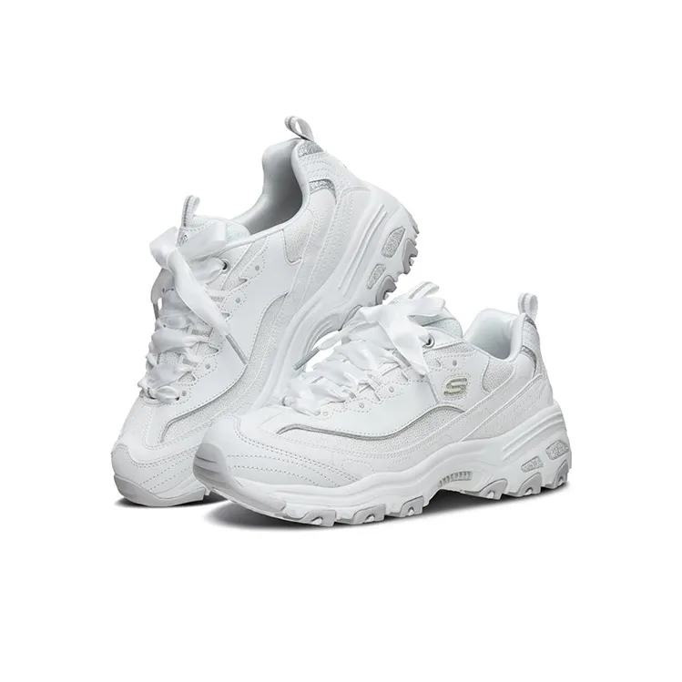 Skechers D'Lites 1.0 Low Dad Shoes Gs White Women's-2