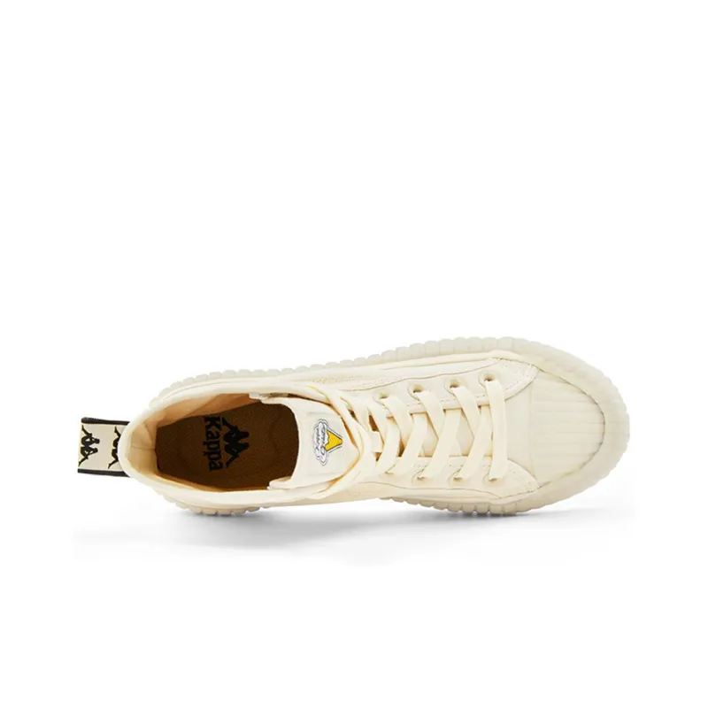 Kappa Anti Slip Wear Resistant High Top Canvas Shoes Unisex White-4