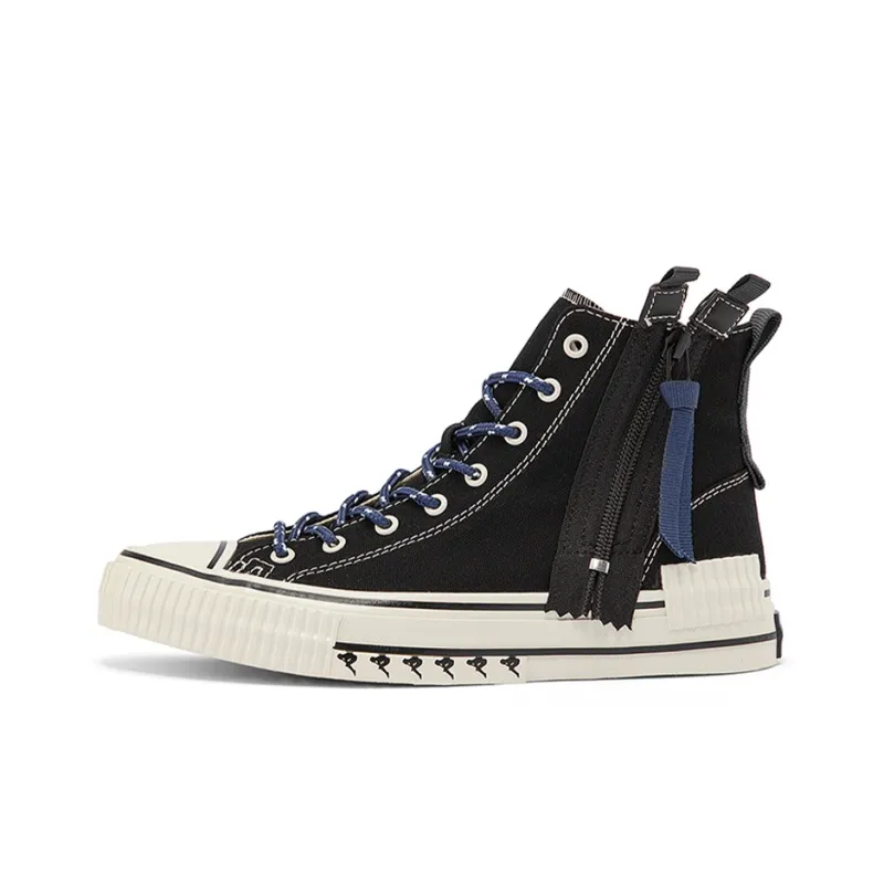 Kappa Capa Lightweight High-Top Canvas Shoes Unisex Black-0