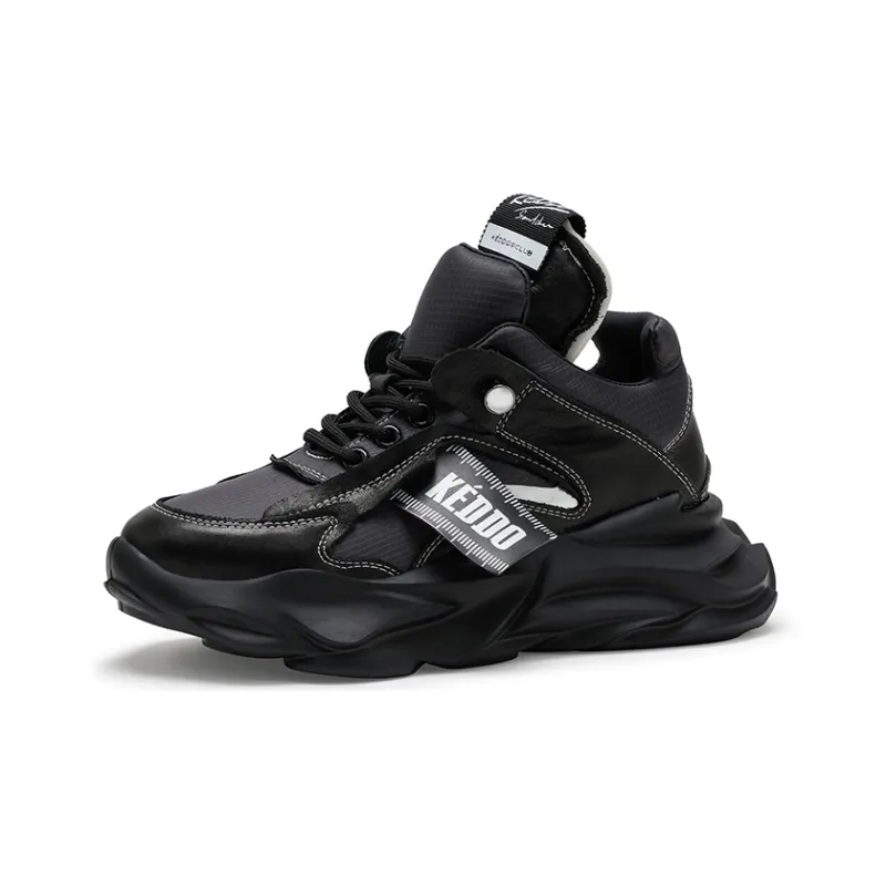 KEDDO Chunky Sneakers Unisex Low Top Black-1
