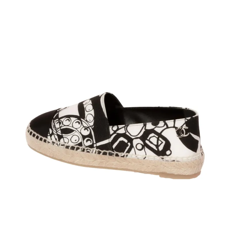 CHANEL Espadrilles Women's Black/White-3