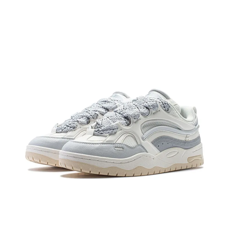 LiNing CF Reputation Abrasion-Resistant Cushioning Low-Top Casual Shoes Men's Mist White-2