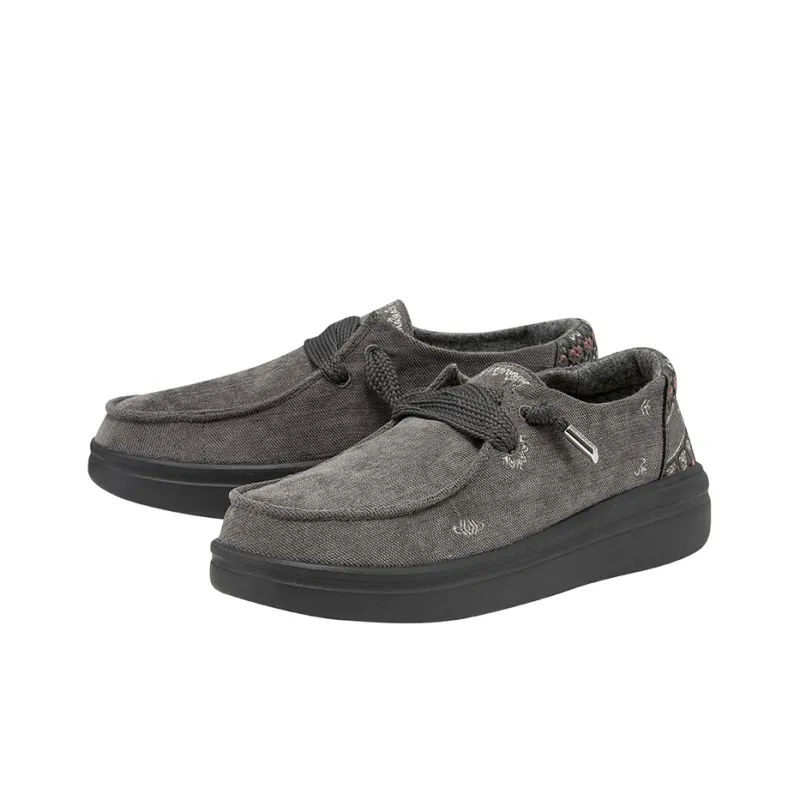 Heydude Canvas Shoes Women's Low Top Charcoal Gray-3