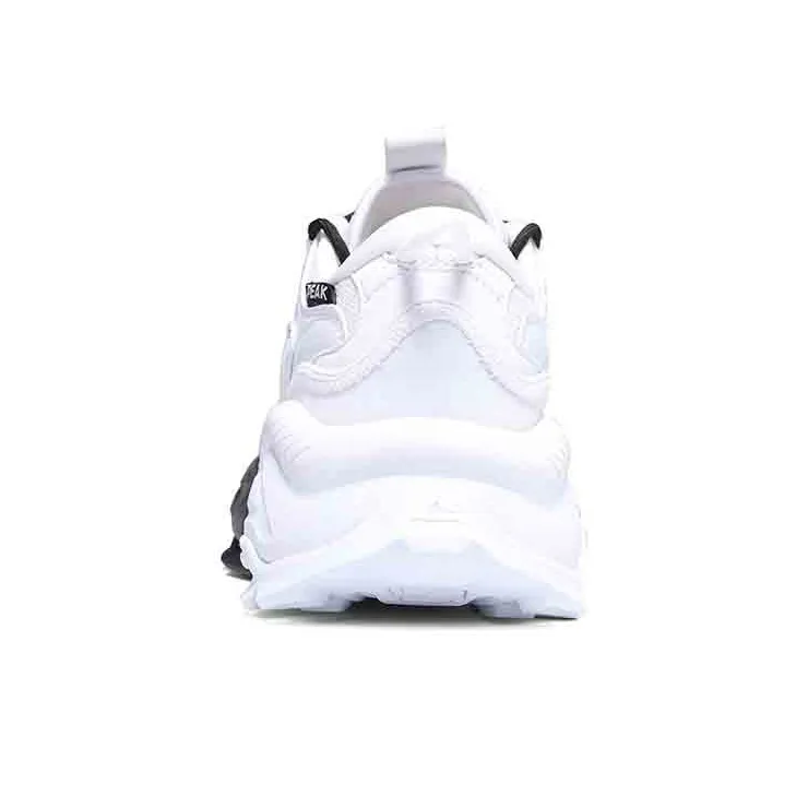 PEAK Taichi Journey 1st Generation Cushioning Slip Resistant And Abrasion Resistant Low Top Chunky Sneakers Black White-4