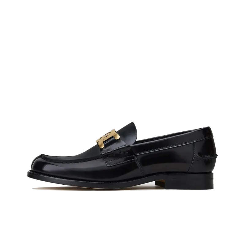 TOD'S Chain Detailed Logo Engraved Loafers-0