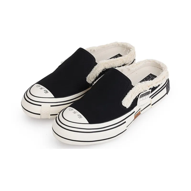 VESSEL G.O.P. Black Slip On No Laces Low Top Canvas Shoes Unisex Black-1