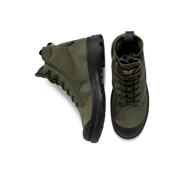 Palladium Pampa Anti-Slip Wear-Resistant Waterproof And Breathable High-Top Canvas Shoes Men's Olive Green-3