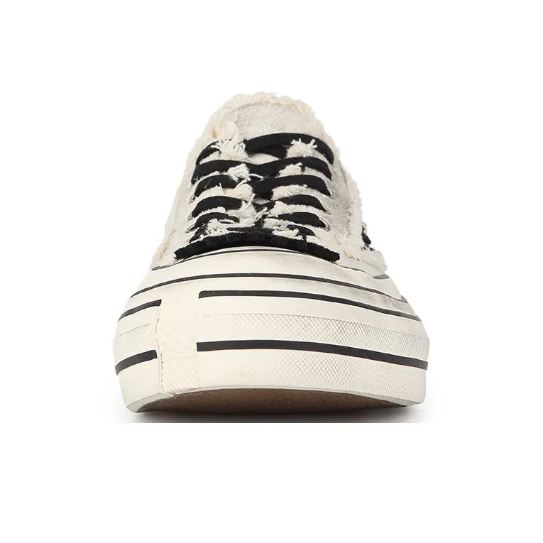XVESSEL Canvas Shoes Unisex Low Top Black/White-1