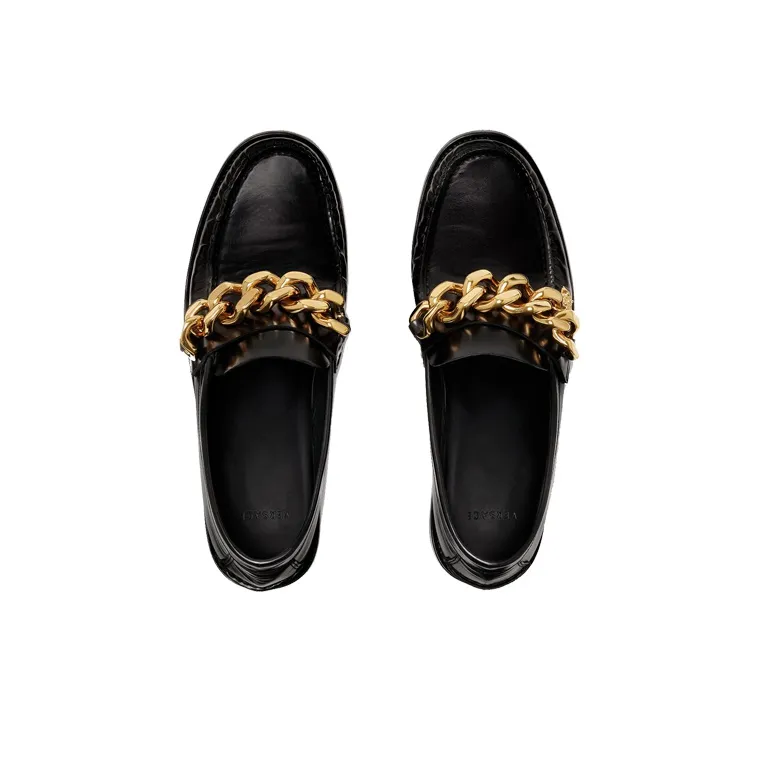 VERSACE Girl Casual Shoes Low Heel Men's Black-4
