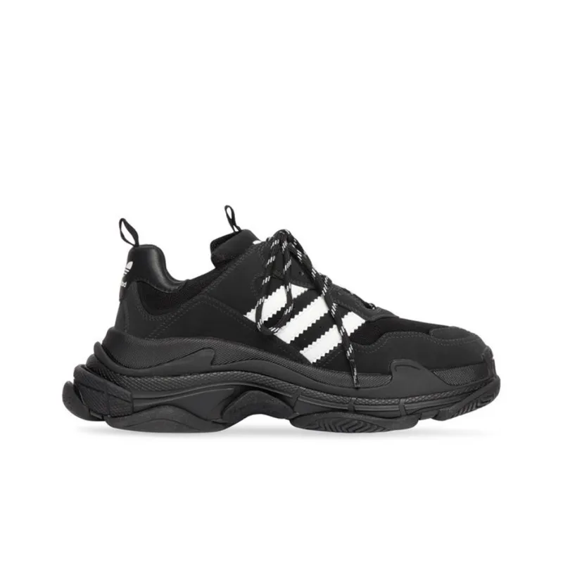 Balenciaga X Adidas Triple S Black White-1