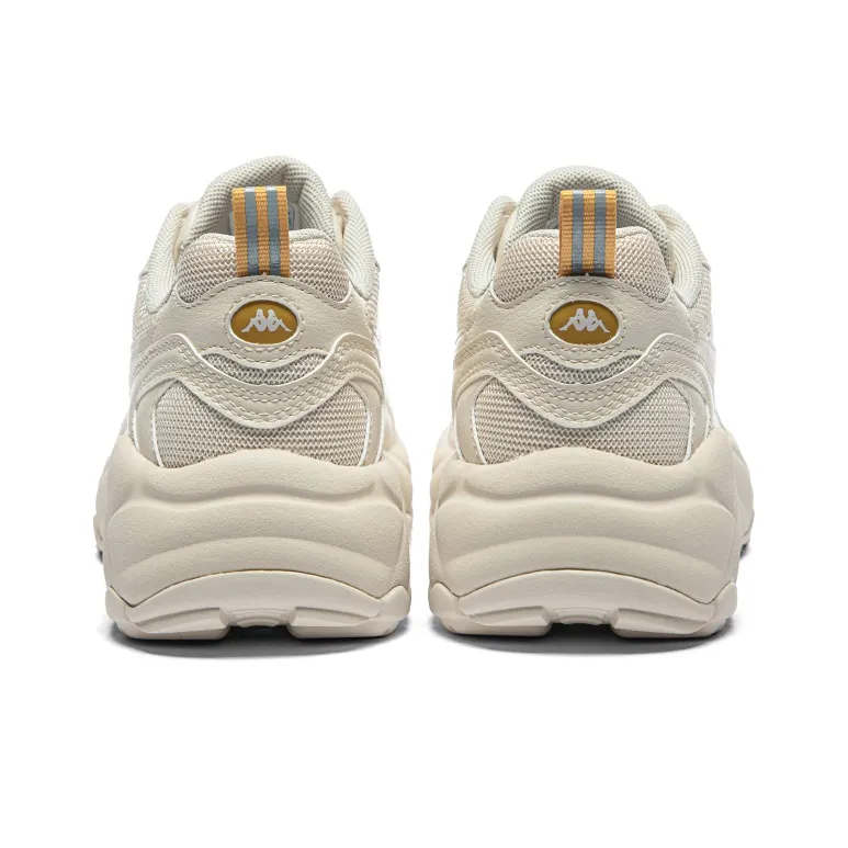 Kappa Anti-Slip Wear-Resistant Breathable Height Increasing Low-Top Chunky Sneakers Women's Beige Yellow-3