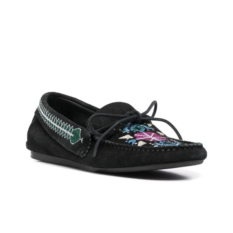 ISABEL MARANT Embroidered Suede Loafers-2