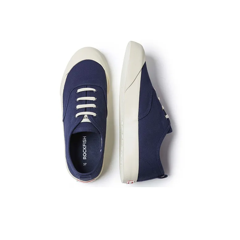 Rockfish Canvas Shoes Women's Low Top Marine Blue/Ecru-2