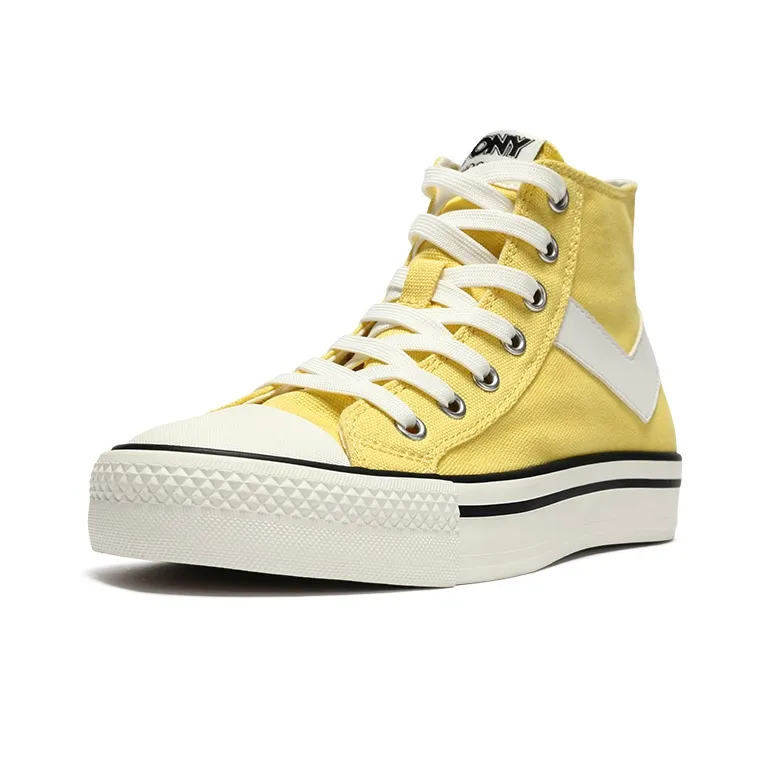 Pony Canvas Shoes Men High Top Yellow-1
