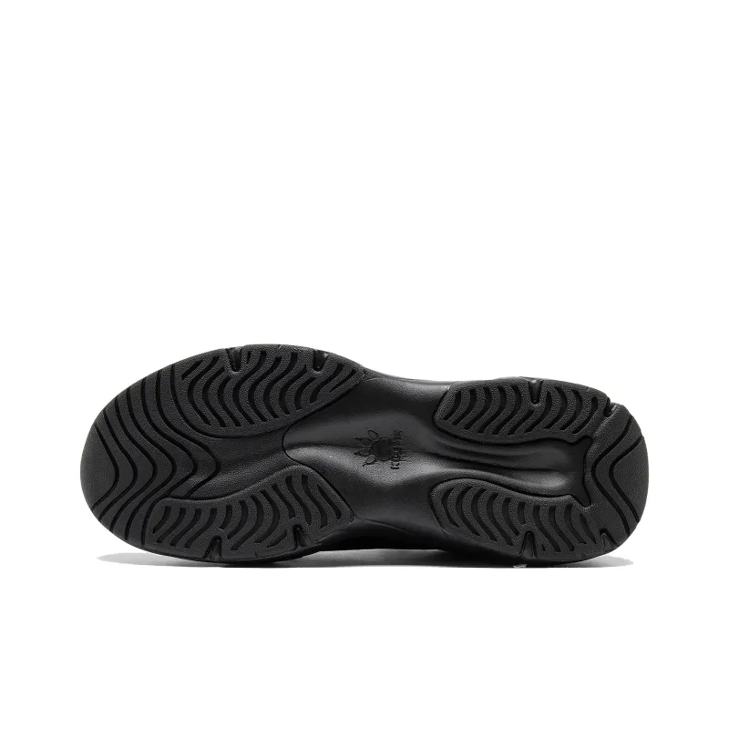 KELME Durable Breathable Lightweight Low-Top Chunky Sneakers Unisex Cool Black-4