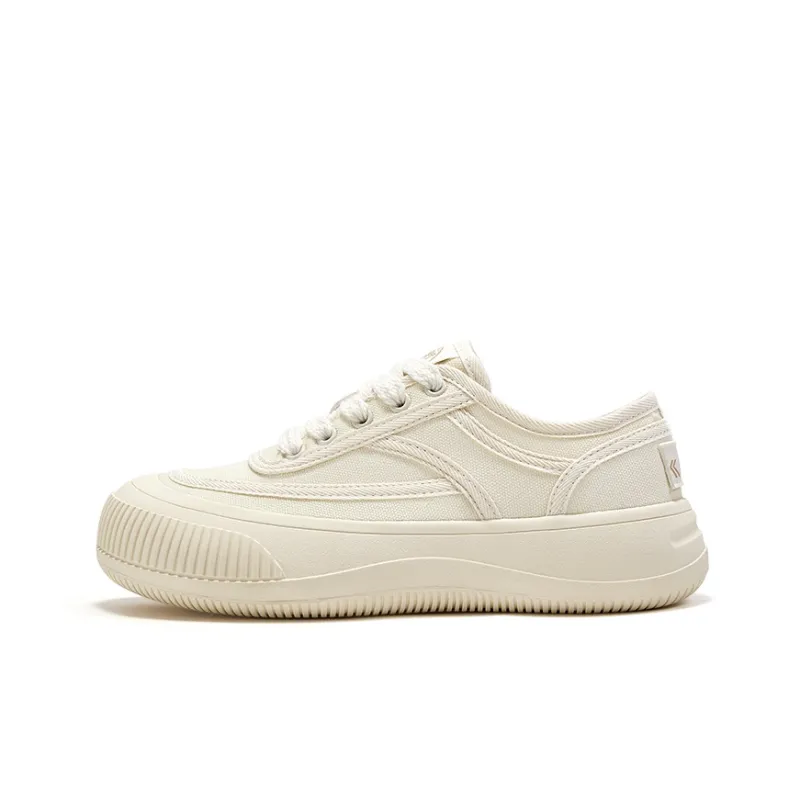 Feiyue Low-Top Platform Cookie Shoes Canvas Shoes Women's Beige-0