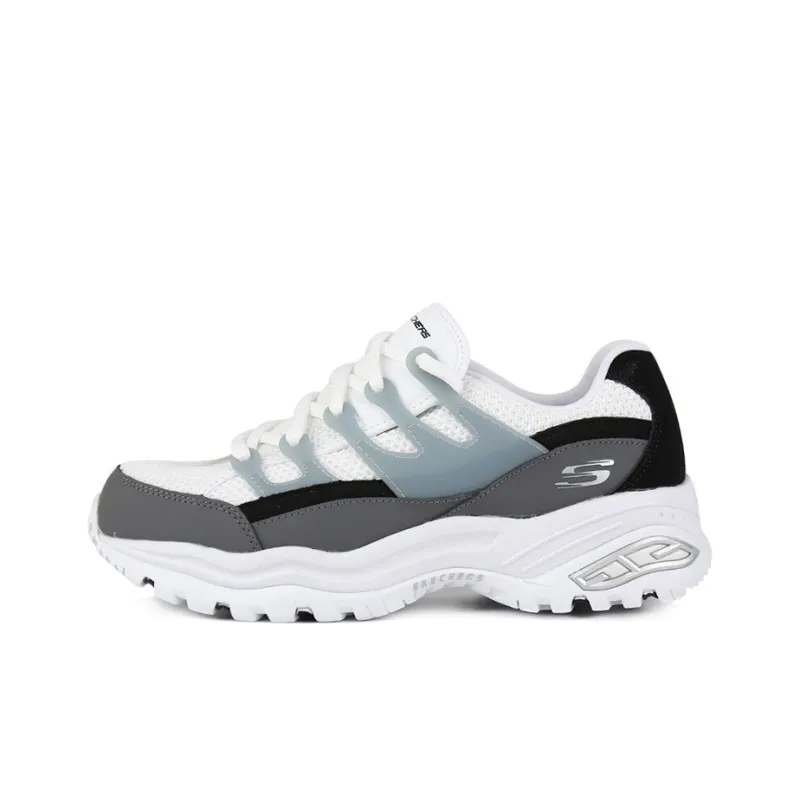 Skechers D'Lites Low Top Daddy Shoes White/Grey Women's-0