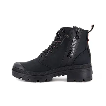 Palladium Pallabase Metro Anti Slip And Wear Resistant Height Increasing High Top Canvas Shoes Women's Black