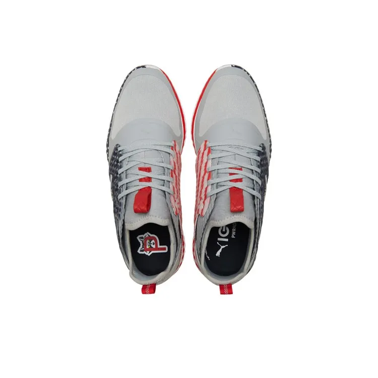 PUMA Ignite Pwradapt Golf Sport Shoe Caged Usa Gray/Red-3