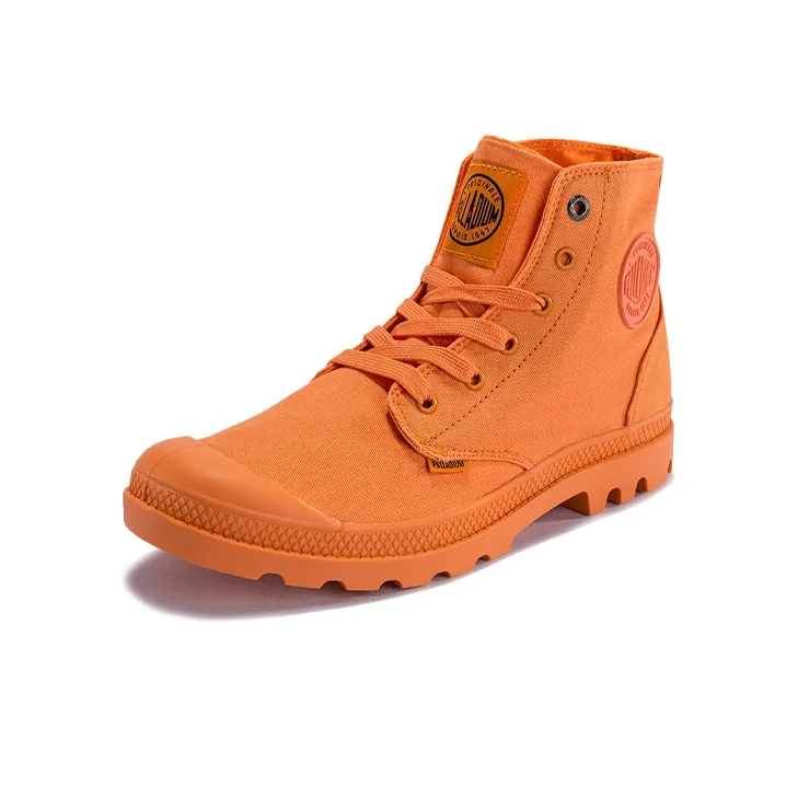 Palladium Mono Chrome PAMPA Durable Breathable Cushioning Moisture Wicking High Top Canvas Shoes Unisex Orange-2