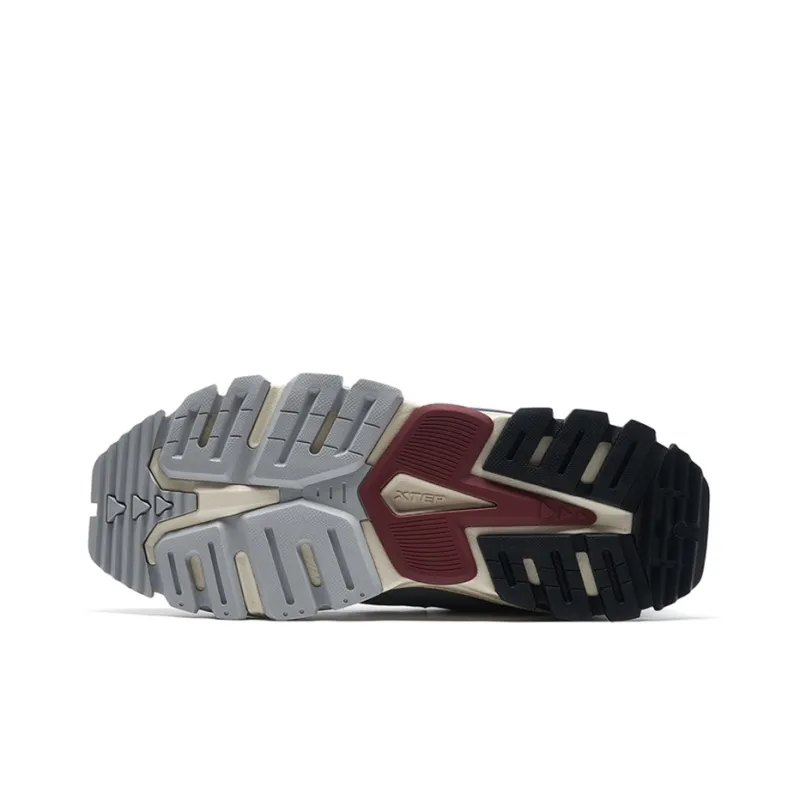 XTEP Shanhai Collection Cushioning Anti Slip Wear Resistant Breathability Low Top Chunky Sneakers Men's Beige Gray-3