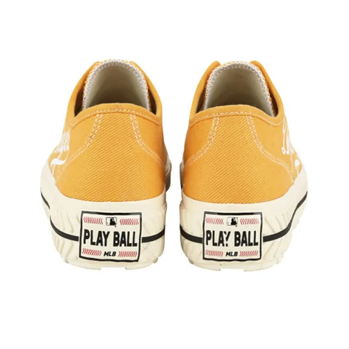 MLB Playball New Chunky Anti-Slip And Wear-Resistant Lightweight Low-Top Canvas Shoes Unisex Yellow-4