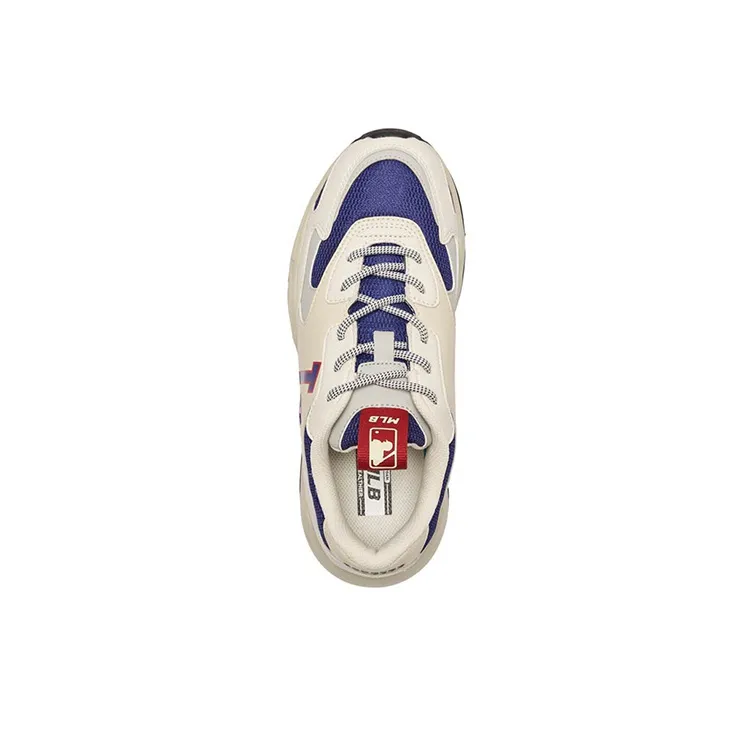 MLB Big Ball Chunky Anti Slip Wear Resistant Low Top Chunky Sneakers Unisex Beige Purple-3
