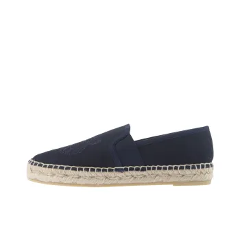 KENZO Cotton Embroidered Tiger Head Slip-on Espadrilles Women's Marine Blue