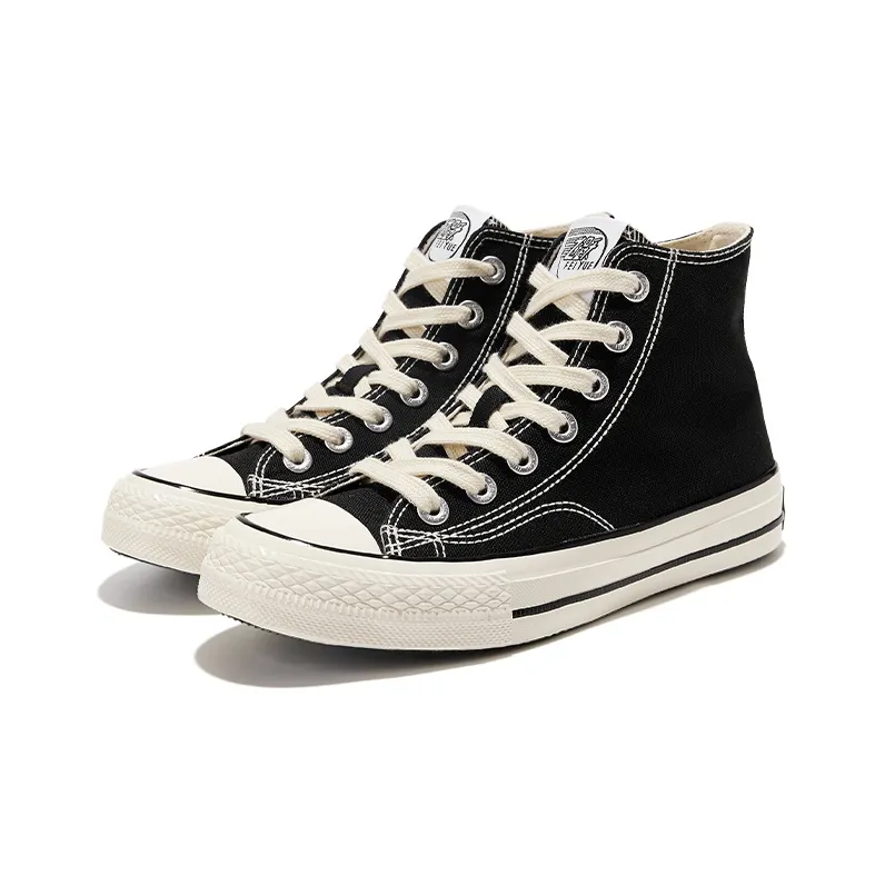 Feiyue High Top Canvas Shoes Unisex Vintage Black-2