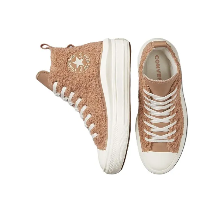 Chuck Taylor All Star Women's Converse Move Platform High 'Sherpa Champagne Tan' Women's-3