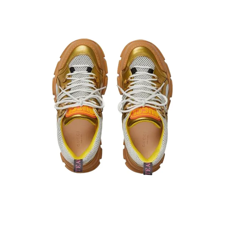 GUCCI Flashtrek Sega Metallic Gold Women's Women's-4