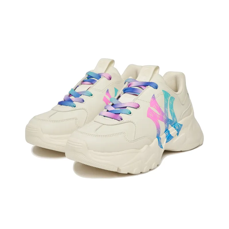 MLB Big Ball Chunky Durable Breathable Low Top Chunky Sneakers Unisex Ecru Multicolor-2