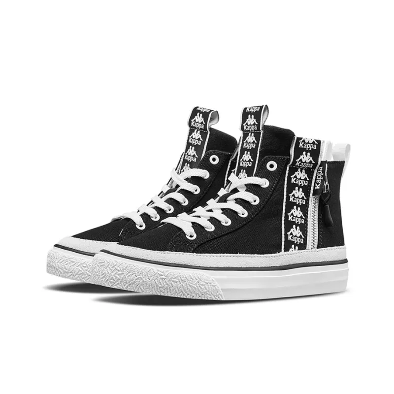 Kappa Anti Slip Wear Resistant High Top Canvas Shoes Unisex Black-2