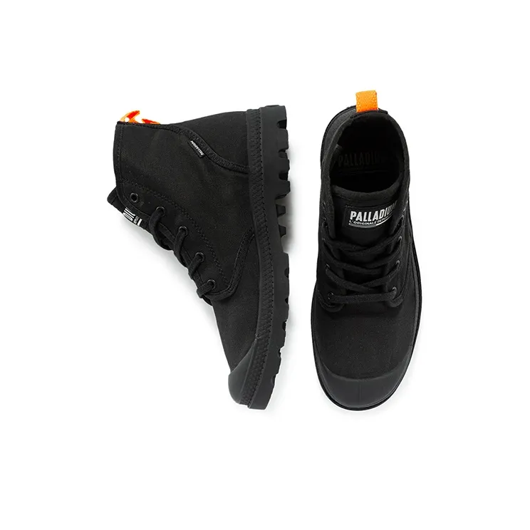 Palladium Pampa Hi Twill Wear Resistant Slip Resistant Cushioning High Top Canvas Shoes Women's Black-3