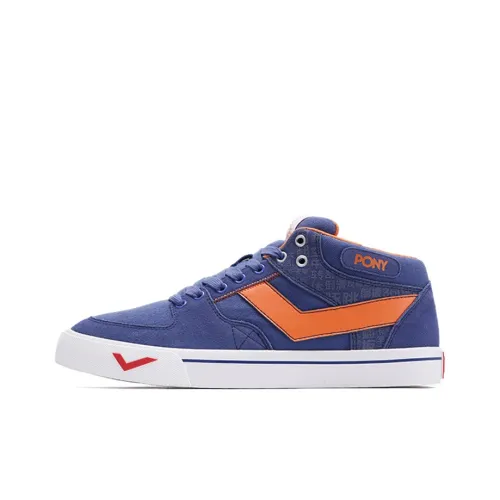 Pony Atop Canvas Shoes Men Low-Top Red/Blue